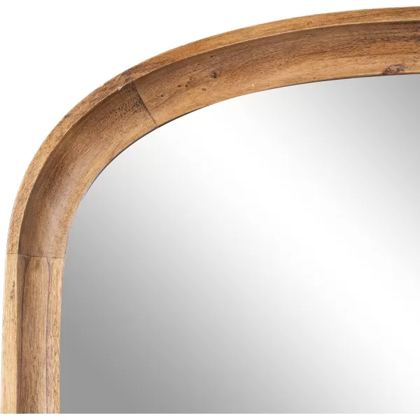 imageKate and Laurel Hatherleigh Modern Arched Wooden Wall Mirror 24 x 36 Gold Decorative Wood Basket Arch Mirror for Use in Bathroom Entryway or BedroomRustic Brown