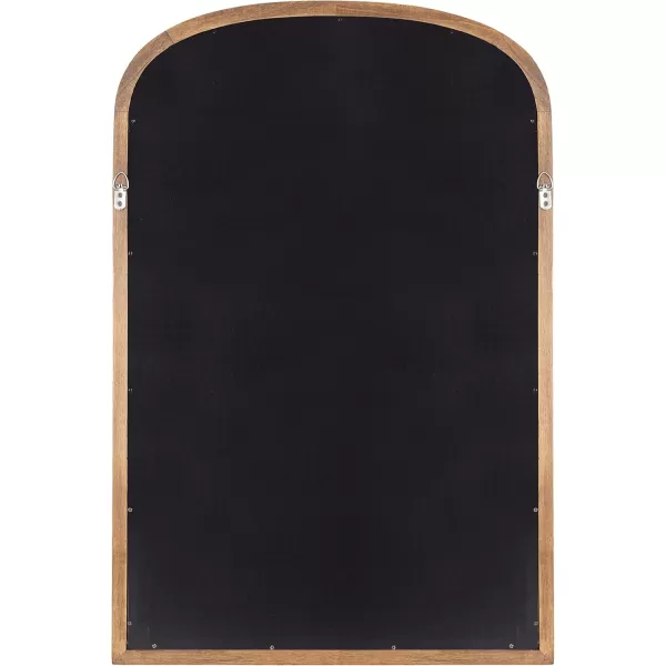 imageKate and Laurel Hatherleigh Modern Arched Wooden Wall Mirror 24 x 36 Gold Decorative Wood Basket Arch Mirror for Use in Bathroom Entryway or BedroomRustic Brown