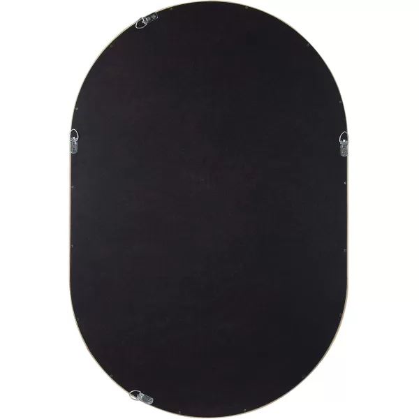 imageKate and Laurel Hutton Modern Capsule Wall Mirror 24 X 36 Walnut Midcentury Decorative Mirror for WallNatural