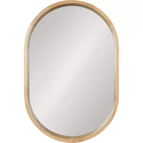 imageKate and Laurel Hutton Modern Capsule Wall Mirror 24 X 36 Walnut Midcentury Decorative Mirror for WallNatural