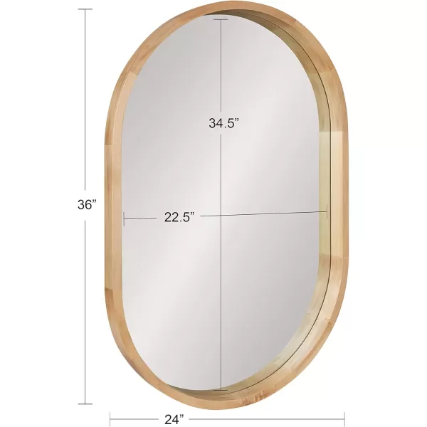 imageKate and Laurel Hutton Modern Capsule Wall Mirror 24 X 36 Walnut Midcentury Decorative Mirror for WallNatural