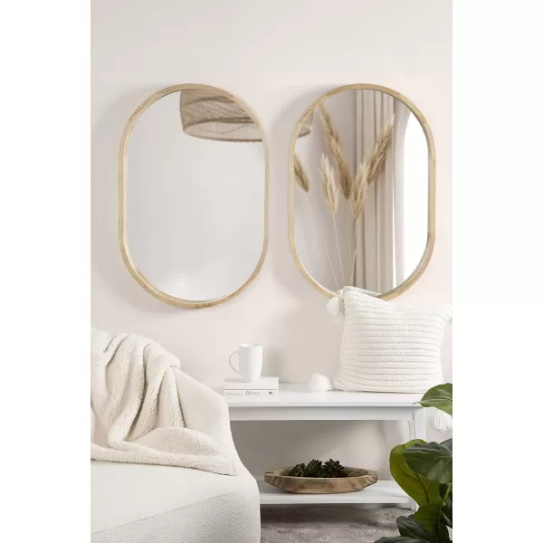 imageKate and Laurel Hutton Modern Capsule Wall Mirror 24 X 36 Walnut Midcentury Decorative Mirror for WallNatural