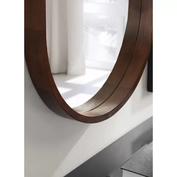imageKate and Laurel Hutton Modern Capsule Wall Mirror 24 X 36 Walnut Midcentury Decorative Mirror for WallWalnut Brown