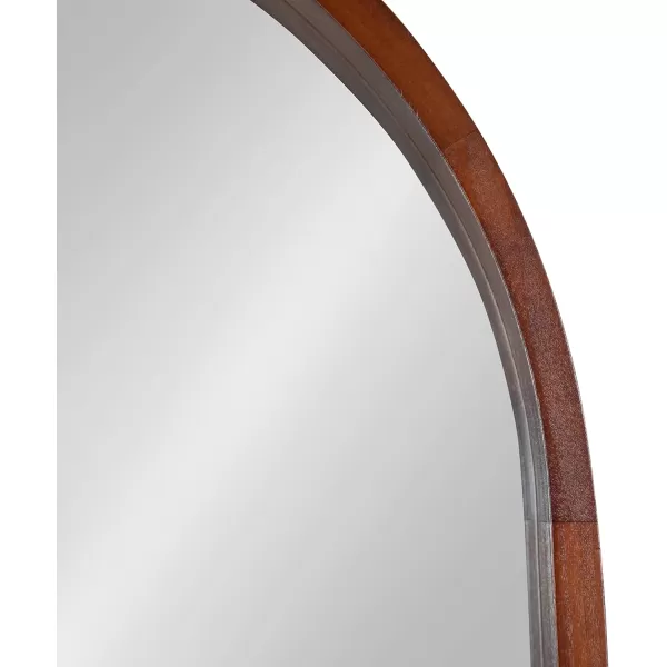 imageKate and Laurel Hutton Modern Capsule Wall Mirror 24 X 36 Walnut Midcentury Decorative Mirror for WallWalnut Brown