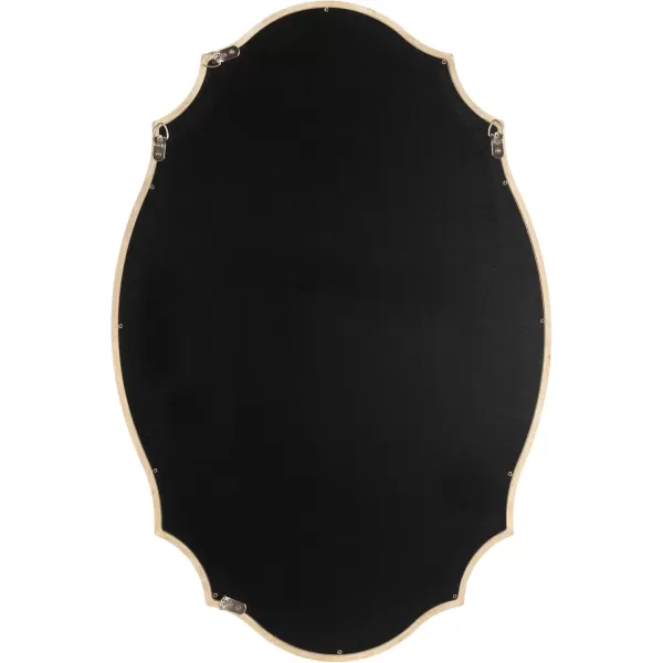 imageKate and Laurel Leanna Wooden Scalloped Oval Mirror 24 x 36 Natural Wood Traditional Scalloped Mirror for Use as Bathroom Mirror for Over Sink or Entryway Mirror Decor Option