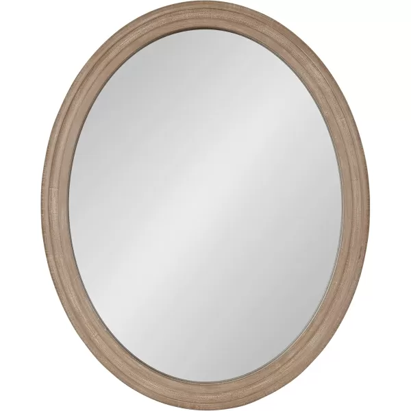 imageKate and Laurel Mansell Oval Wall Mirror 24 x 30 Rustic Brown Rustic Farmhouse Wooden Mirror with Modern Oval ShapeBrown