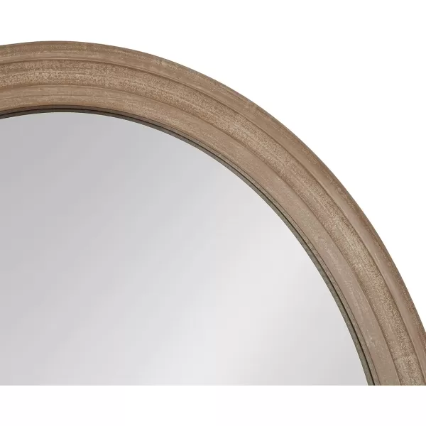 imageKate and Laurel Mansell Oval Wall Mirror 24 x 30 Rustic Brown Rustic Farmhouse Wooden Mirror with Modern Oval ShapeBrown