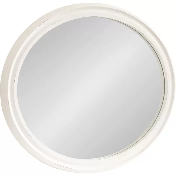 imageKate and Laurel Mansell Oval Wall Mirror 24 x 30 Rustic Brown Rustic Farmhouse Wooden Mirror with Modern Oval ShapeWhite