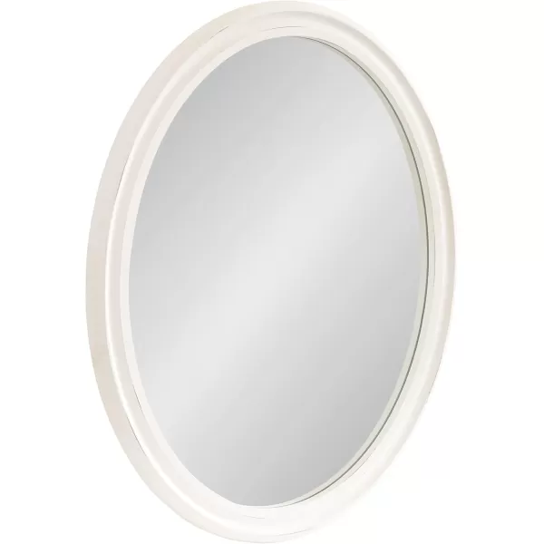 imageKate and Laurel Mansell Oval Wall Mirror 24 x 30 Rustic Brown Rustic Farmhouse Wooden Mirror with Modern Oval ShapeWhite