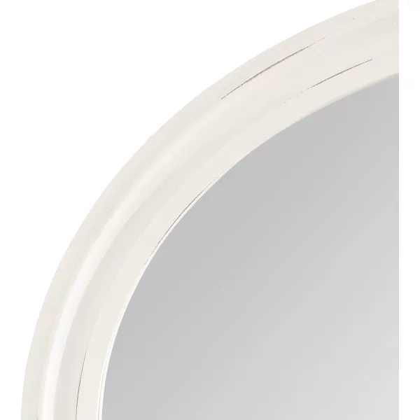 imageKate and Laurel Mansell Oval Wall Mirror 24 x 30 Rustic Brown Rustic Farmhouse Wooden Mirror with Modern Oval ShapeWhite
