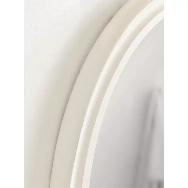 imageKate and Laurel Mansell Oval Wall Mirror 24 x 30 Rustic Brown Rustic Farmhouse Wooden Mirror with Modern Oval ShapeWhite