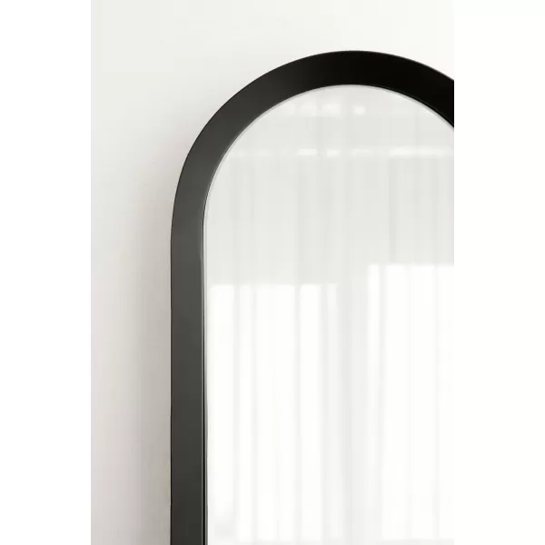 imageKate and Laurel Niya Modern Slim Panel Wall Mirror 10 x 40 Black Minimal Tall Mirror Wall Decor for Use as Skinny Entryway Mirror or Decorative Bedroom Mirror