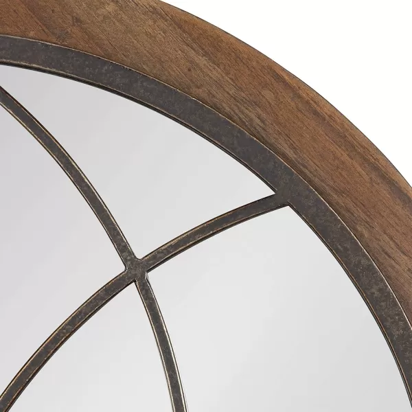 imageKate and Laurel Nola Classic Arch Wood Framed Wall Mirror 22 x 28 Rustic Brown ShabbyChic Farmhouse Wall DecorBrown