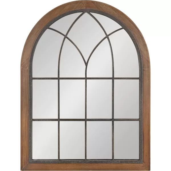 imageKate and Laurel Nola Classic Arch Wood Framed Wall Mirror 22 x 28 Rustic Brown ShabbyChic Farmhouse Wall DecorBrown