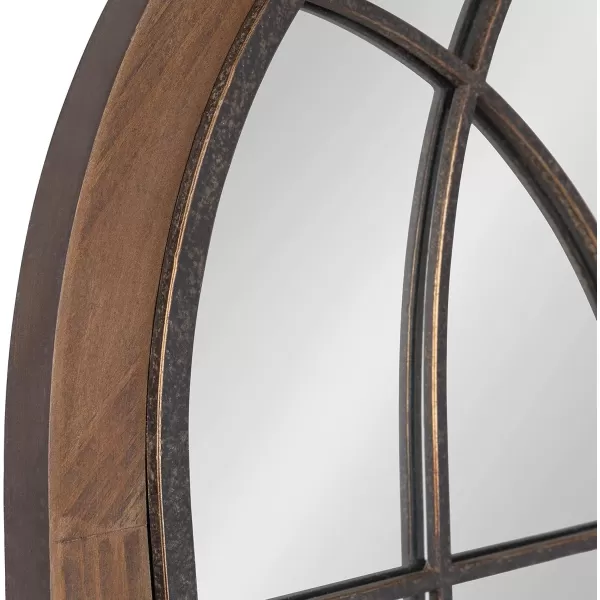 imageKate and Laurel Nola Classic Arch Wood Framed Wall Mirror 22 x 28 Rustic Brown ShabbyChic Farmhouse Wall DecorBrown