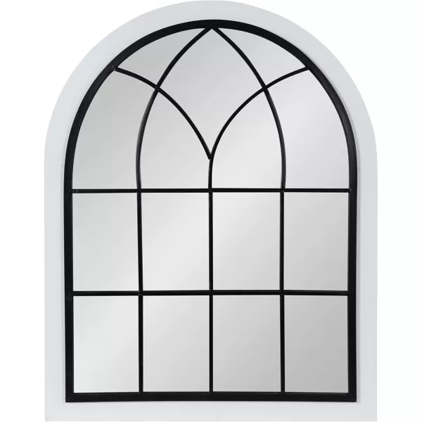 imageKate and Laurel Nola Classic Arch Wood Framed Wall Mirror 22 x 28 Rustic Brown ShabbyChic Farmhouse Wall DecorWhite
