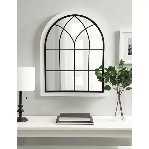 imageKate and Laurel Nola Classic Arch Wood Framed Wall Mirror 22 x 28 Rustic Brown ShabbyChic Farmhouse Wall DecorWhite
