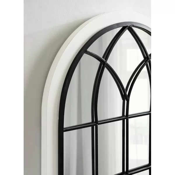 imageKate and Laurel Nola Classic Arch Wood Framed Wall Mirror 22 x 28 Rustic Brown ShabbyChic Farmhouse Wall DecorWhite