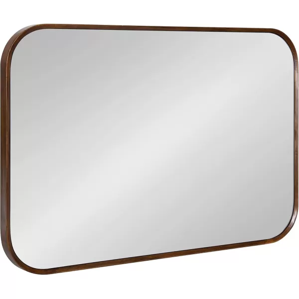 imageKate and Laurel Nordlund Modern Wood Framed Wall Mirror 23 x 35 Walnut Brown Chic Decorative Beechwood Mirror with Rounded Corners for Transitional Wall DecorWalnut Brown