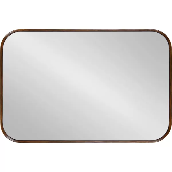 imageKate and Laurel Nordlund Modern Wood Framed Wall Mirror 23 x 35 Walnut Brown Chic Decorative Beechwood Mirror with Rounded Corners for Transitional Wall DecorWalnut Brown