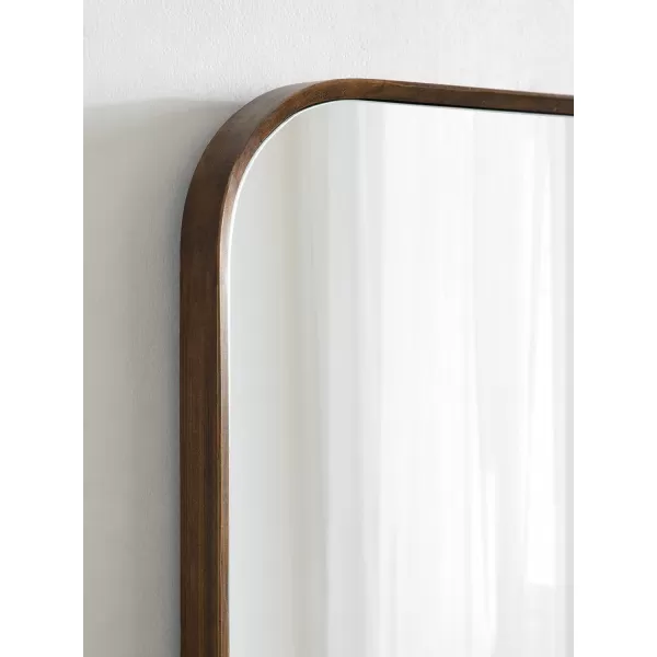 imageKate and Laurel Nordlund Modern Wood Framed Wall Mirror 23 x 35 Walnut Brown Chic Decorative Beechwood Mirror with Rounded Corners for Transitional Wall DecorWalnut Brown