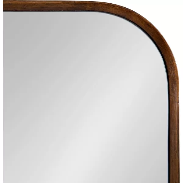 imageKate and Laurel Nordlund Modern Wood Framed Wall Mirror 23 x 35 Walnut Brown Chic Decorative Beechwood Mirror with Rounded Corners for Transitional Wall DecorWalnut Brown