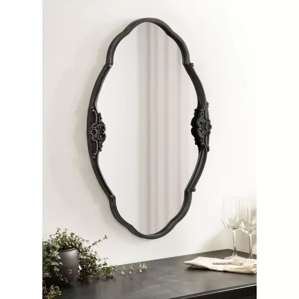 imageKate and Laurel Novella Glam Ornate Mirror 18x30 Gold Traditional Baroque Inspired Wall DecorBlack