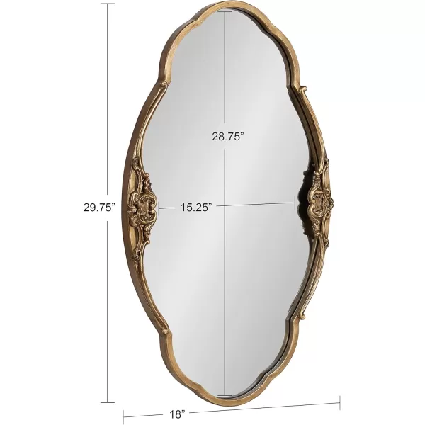 imageKate and Laurel Novella Glam Ornate Mirror 18x30 Gold Traditional Baroque Inspired Wall DecorGold