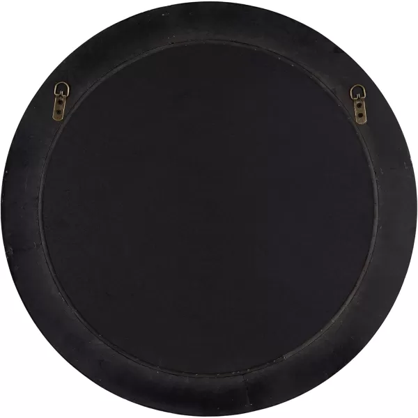 imageKate and Laurel Palmer Rustic Farmhouse Round Wooden Mirror 26 Inch Diameter Blue and Rustic Brown Modern Circle Decorative Wall Mirror with Paint Distressing