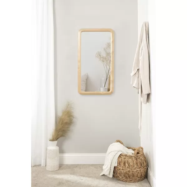 imageKate and Laurel Pao MidCentury Panel Wood Framed Wall Mirror 16 x 48 Walnut Brown Modern Full Length Mirror for WallNatural