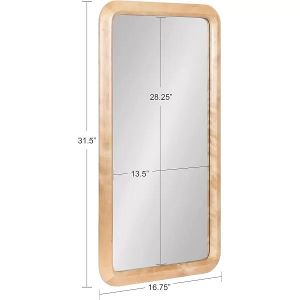 imageKate and Laurel Pao MidCentury Panel Wood Framed Wall Mirror 16 x 48 Walnut Brown Modern Full Length Mirror for WallNatural