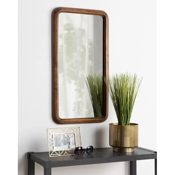 imageKate and Laurel Pao MidCentury Panel Wood Framed Wall Mirror 16 x 48 Walnut Brown Modern Full Length Mirror for WallWalnut Brown