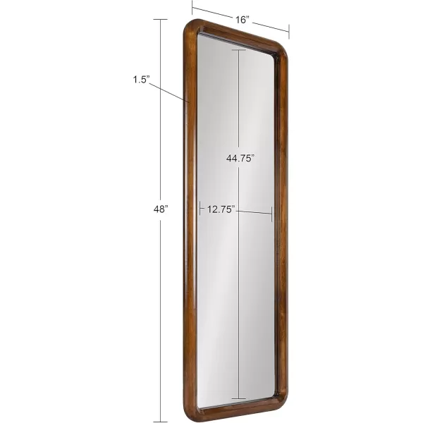 imageKate and Laurel Pao MidCentury Panel Wood Framed Wall Mirror 16 x 48 Walnut Brown Modern Full Length Mirror for WallWalnut Brown