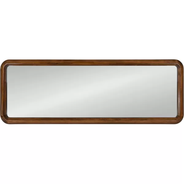 imageKate and Laurel Pao MidCentury Panel Wood Framed Wall Mirror 16 x 48 Walnut Brown Modern Full Length Mirror for WallWalnut Brown