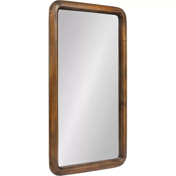 imageKate and Laurel Pao MidCentury Panel Wood Framed Wall Mirror 16 x 48 Walnut Brown Modern Full Length Mirror for WallWalnut Brown