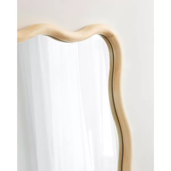 imageKate and Laurel Talma Modern Scalloped Rectangle Wall Mirror 24 x 36 Black Rectangular Wavy Mirror for Use as Bathroom Mirror for Over Sink or Cute Nursery MirrorNatural