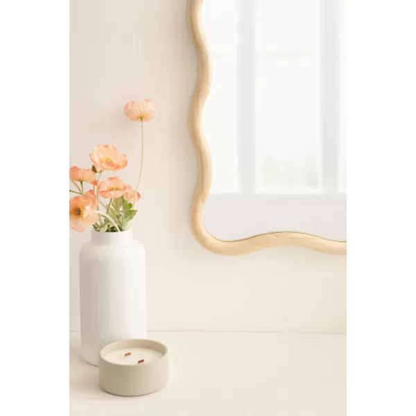 imageKate and Laurel Talma Modern Scalloped Rectangle Wall Mirror 24 x 36 Black Rectangular Wavy Mirror for Use as Bathroom Mirror for Over Sink or Cute Nursery MirrorNatural