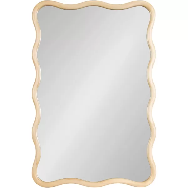 imageKate and Laurel Talma Modern Scalloped Rectangle Wall Mirror 24 x 36 Black Rectangular Wavy Mirror for Use as Bathroom Mirror for Over Sink or Cute Nursery MirrorNatural
