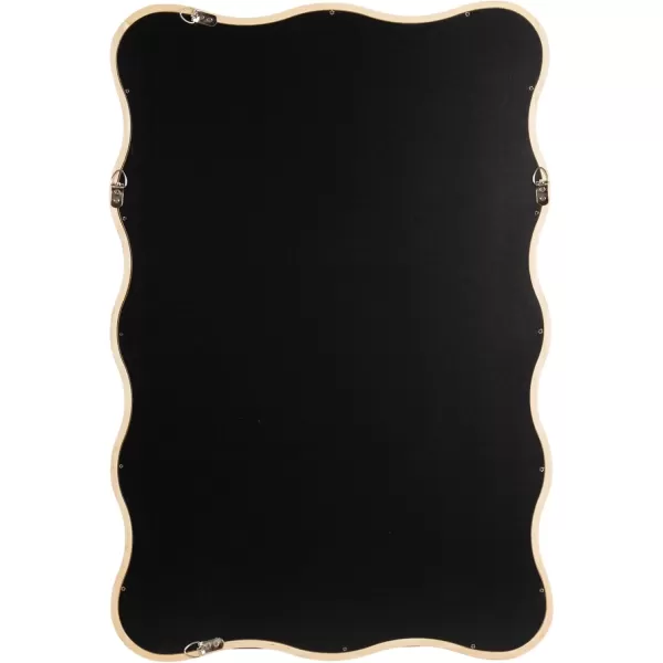 imageKate and Laurel Talma Modern Scalloped Rectangle Wall Mirror 24 x 36 Black Rectangular Wavy Mirror for Use as Bathroom Mirror for Over Sink or Cute Nursery MirrorNatural