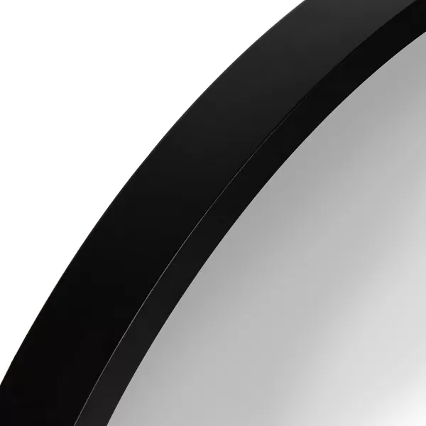 imageKate and Laurel Travis Round Wood Wall Mirror 315quot Diameter White Modern Wall Dcor AccentBlack