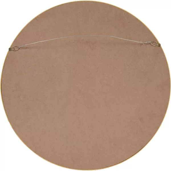 imageKate and Laurel Travis Round Wood Wall Mirror 315quot Diameter White Modern Wall Dcor AccentGold