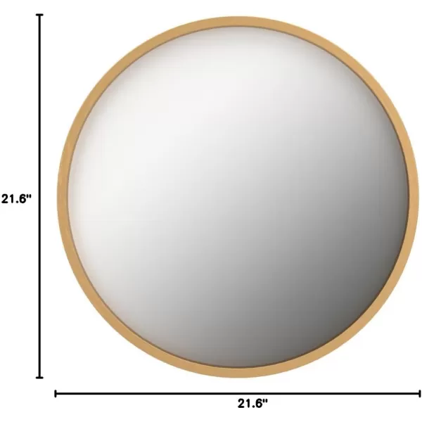 imageKate and Laurel Travis Round Wood Wall Mirror 315quot Diameter White Modern Wall Dcor AccentGold