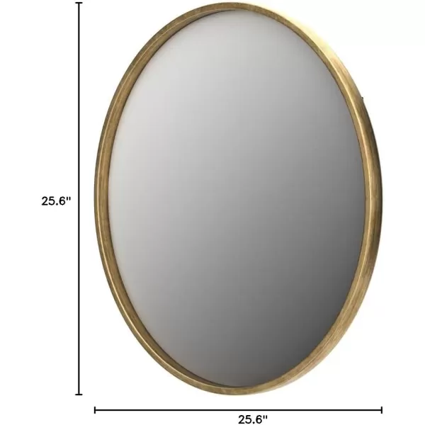 imageKate and Laurel Travis Round Wood Wall Mirror 315quot Diameter White Modern Wall Dcor AccentGold