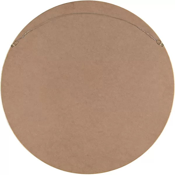 imageKate and Laurel Travis Round Wood Wall Mirror 315quot Diameter White Modern Wall Dcor AccentGold