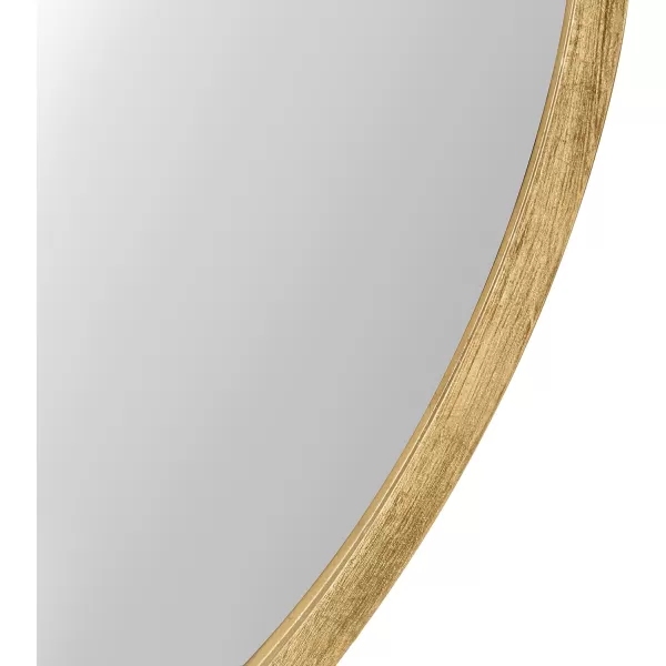 imageKate and Laurel Travis Round Wood Wall Mirror 315quot Diameter White Modern Wall Dcor AccentGold