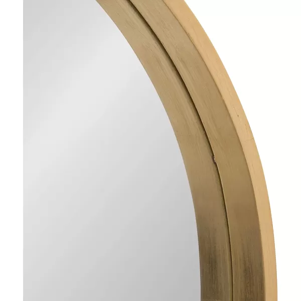 imageKate and Laurel Travis Round Wood Wall Mirror 315quot Diameter White Modern Wall Dcor AccentGold