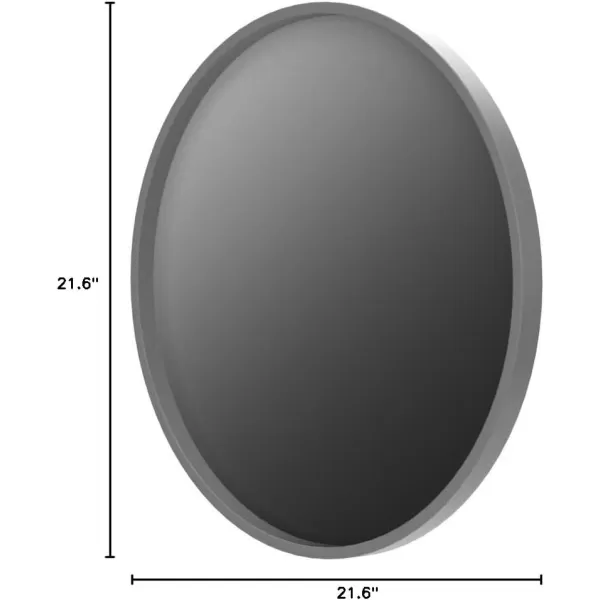 imageKate and Laurel Travis Round Wood Wall Mirror 315quot Diameter White Modern Wall Dcor AccentGrey