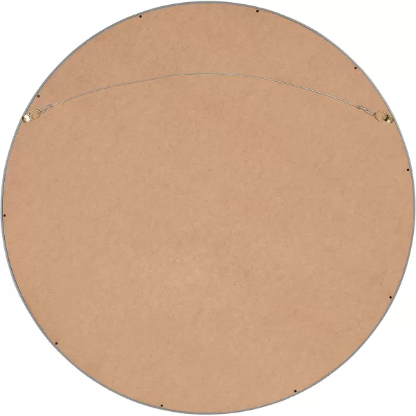 imageKate and Laurel Travis Round Wood Wall Mirror 315quot Diameter White Modern Wall Dcor AccentGrey