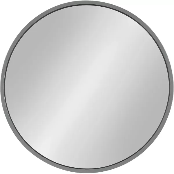 imageKate and Laurel Travis Round Wood Wall Mirror 315quot Diameter White Modern Wall Dcor AccentGrey