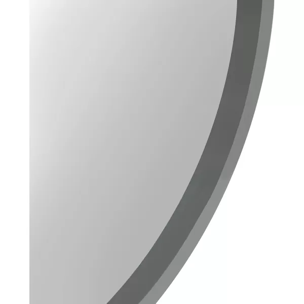 imageKate and Laurel Travis Round Wood Wall Mirror 315quot Diameter White Modern Wall Dcor AccentGrey